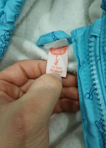 Mavi Bebek Polar Tulumu Kapüşonlu - Görsel 2