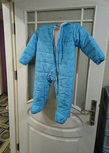 Mavi Bebek Polar Tulumu Kapüşonlu - Görsel 3