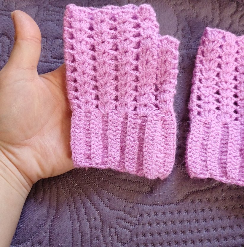 Pembe Bohem Örgü Eldiven - Görsel 3
