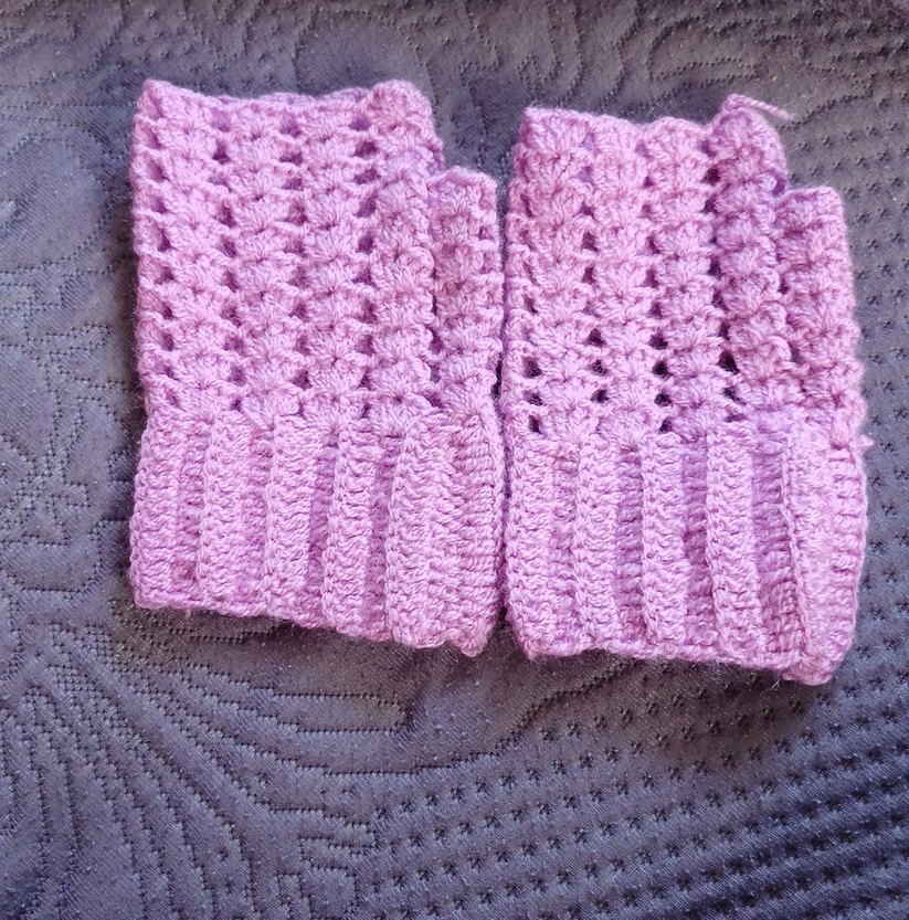 Pembe Bohem Örgü Eldiven - Görsel 2