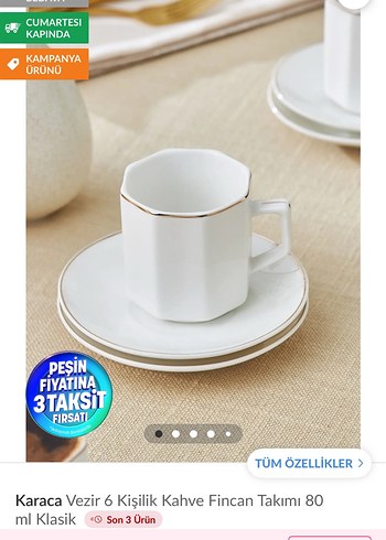 Karaca Vezir 6 Kişilik 80 ml Kahve Fincan Takımı