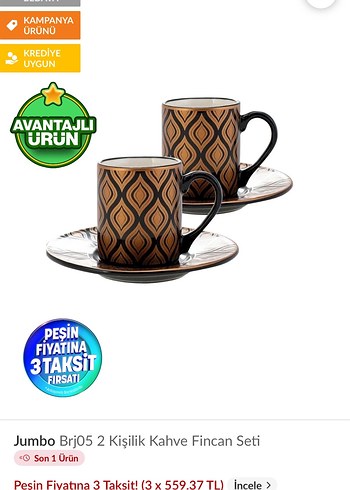 Jumbo Brj05 2 Kişilik Kahve Fincan Seti