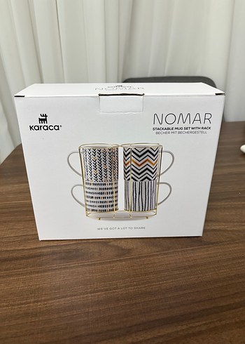  Beden Karaca Nomar 5 Parça Standlı Porselen Kupa Seti 320 ml
