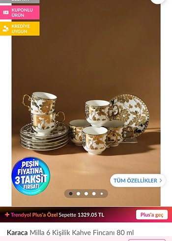 Karaca Milla 6 Kişilik 80 ml Kahve Fincanı