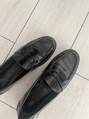 38 Beden siyah Renk Zara Siyah Rugan Loafer