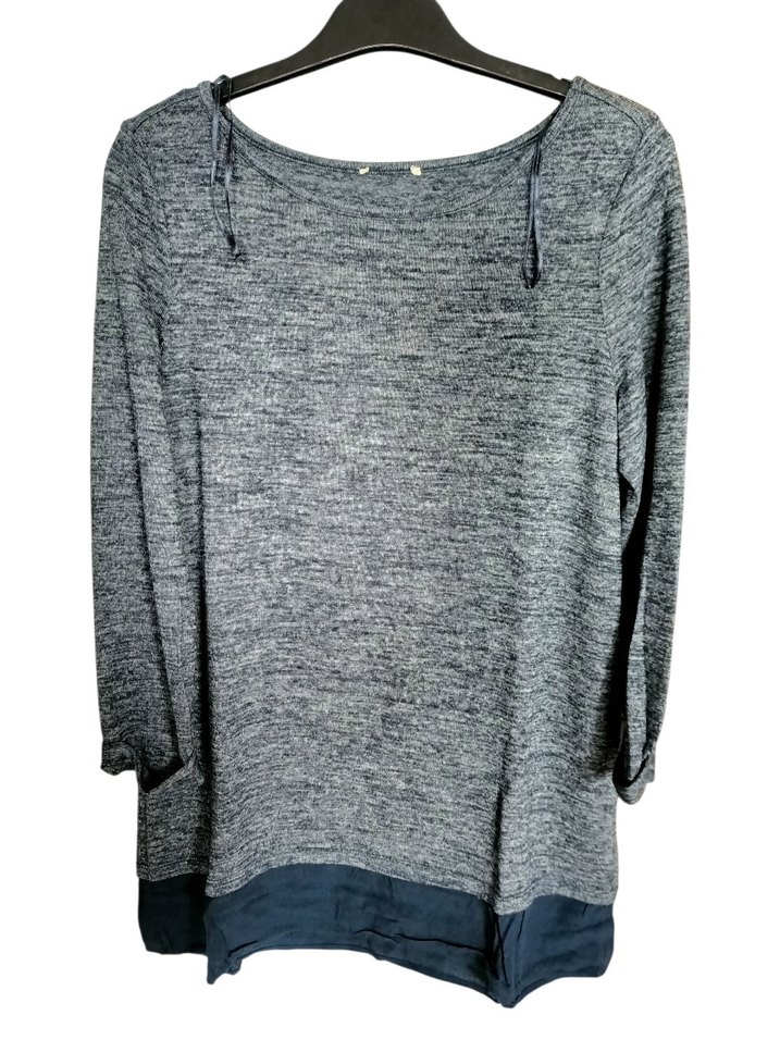 Gri Kadın Triko Uzun Kollu Salaş Kazak - Görsel 2