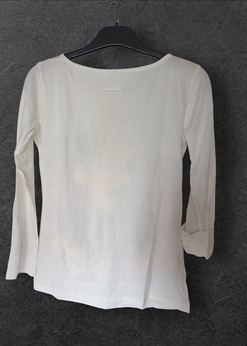 Beyaz Pamuklu Baskılı T-shirt - Görsel 3