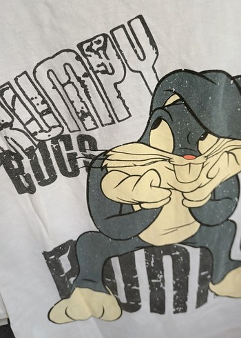 Beyaz Pamuklu Baskılı T-shirt - Görsel 4