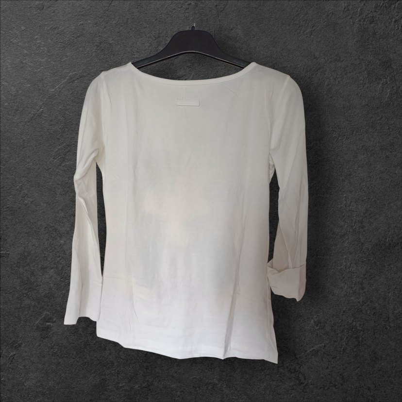 Beyaz Pamuklu Baskılı T-shirt - Görsel 3