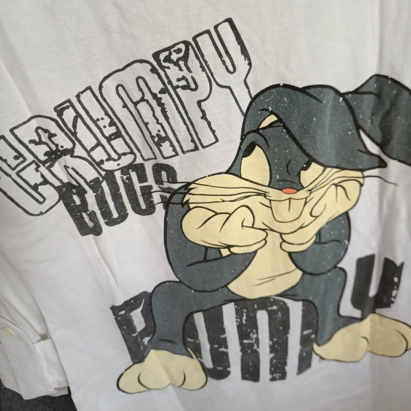 Beyaz Pamuklu Baskılı T-shirt - Görsel 4