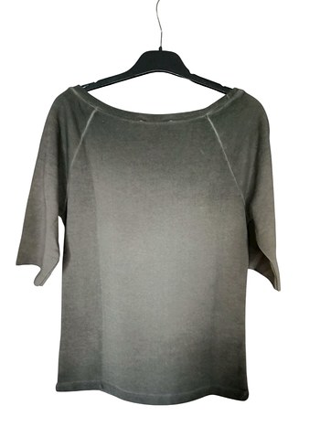 Gri Payetli Kısa Kollu Kadın Sweatshirt - Görsel 3