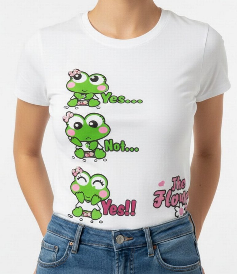 Beyaz Baskılı Tişört sıfır - Görsel 2