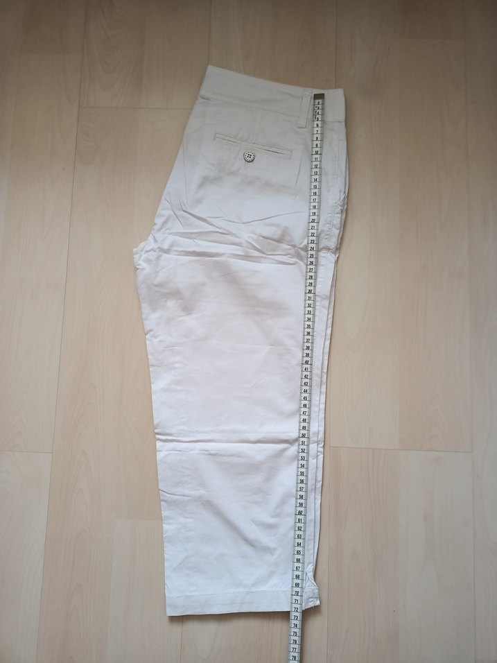 Kadın Beyaz Pamuklu Midi Kumaş Pantolon - Görsel 2