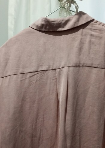 Bej Keten Kadın Bluz, Fırfırlı, Uzun Kollu - Görsel 5