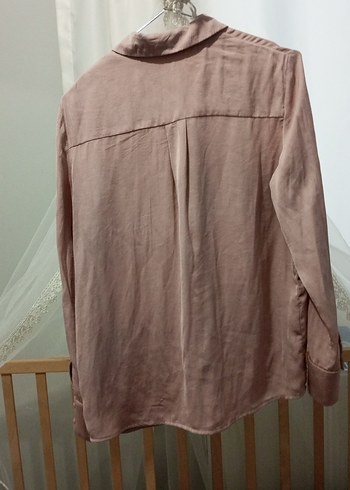 Bej Keten Kadın Bluz, Fırfırlı, Uzun Kollu - Görsel 4