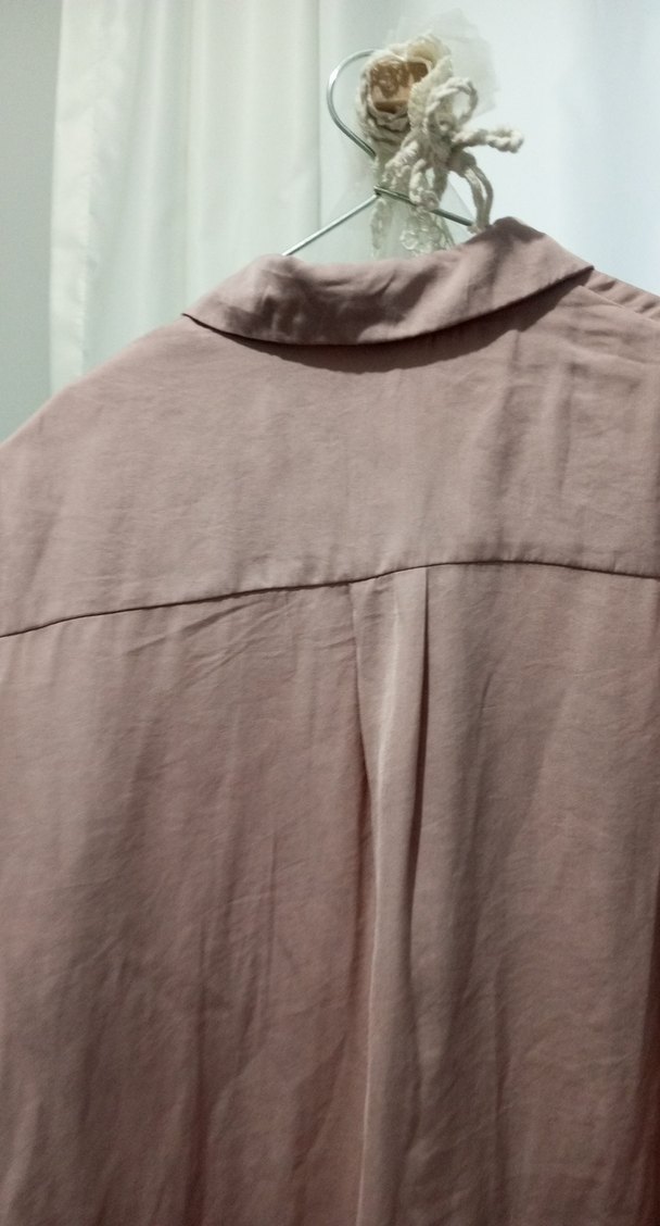 Bej Keten Kadın Bluz, Fırfırlı, Uzun Kollu - Görsel 5