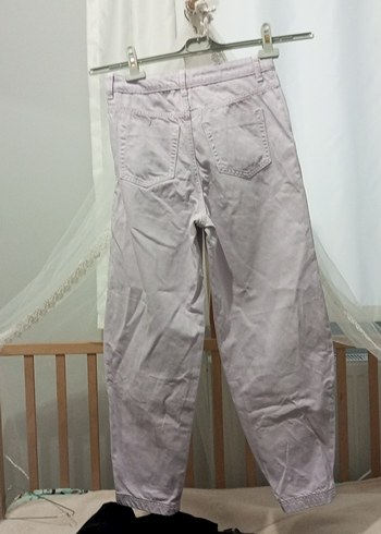 lila Renkli Rahat Kesim Kadın Kot Pantolon - Görsel 4