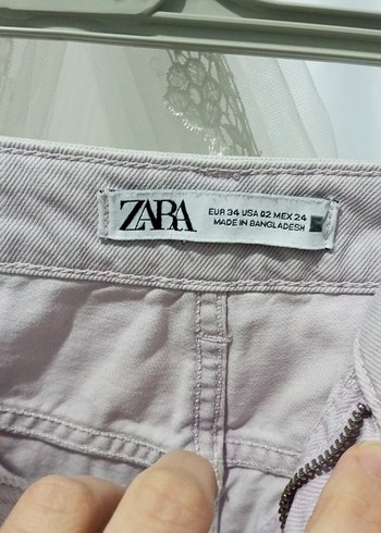 lila Renkli Rahat Kesim Kadın Kot Pantolon - Görsel 3