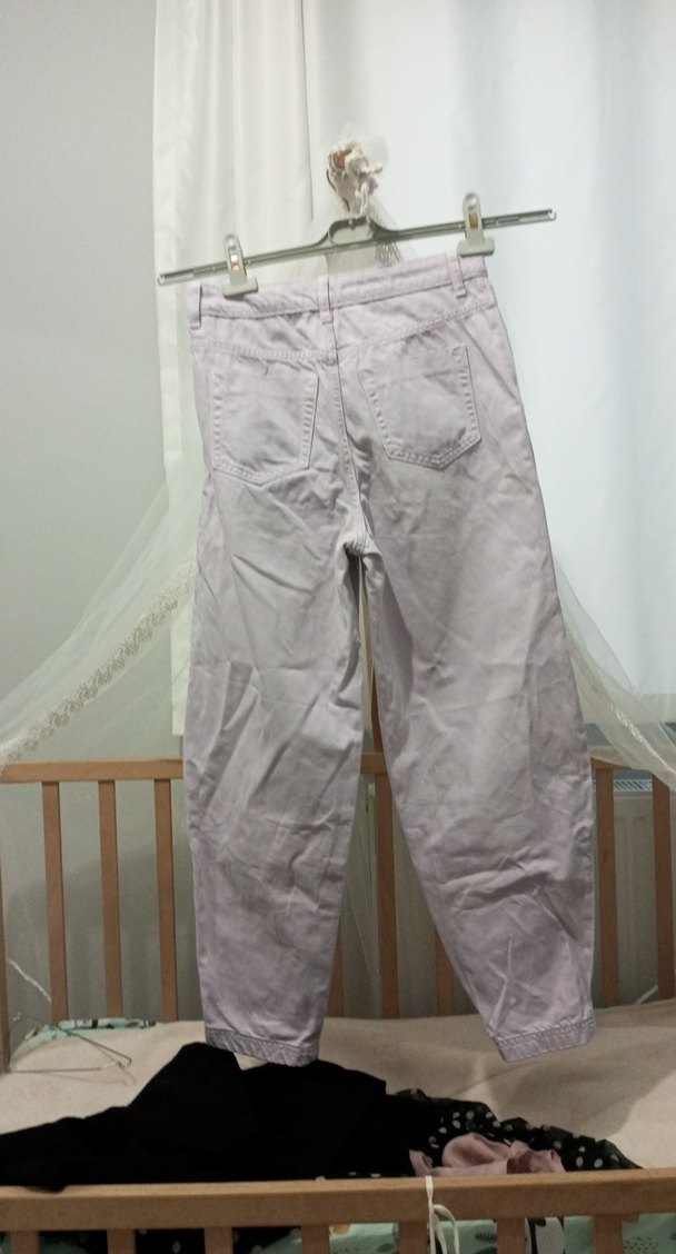 lila Renkli Rahat Kesim Kadın Kot Pantolon - Görsel 4