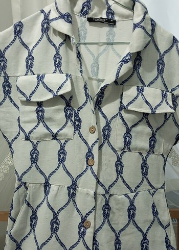 Düğmeli Nakışlı Bohem Uzun Elbise - Görsel 3