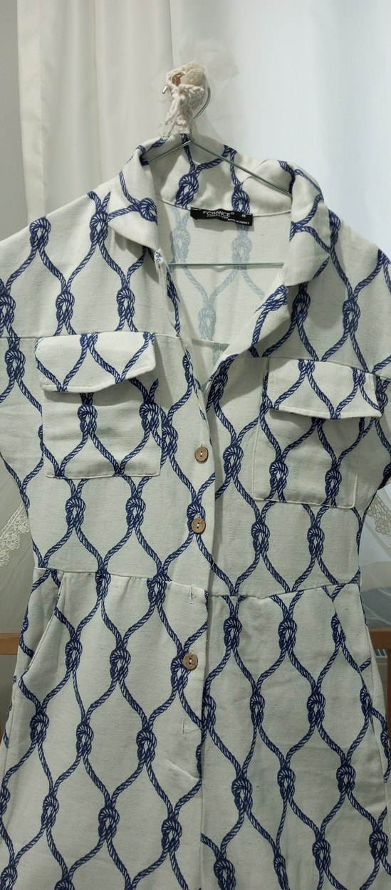 Düğmeli Nakışlı Bohem Uzun Elbise - Görsel 3