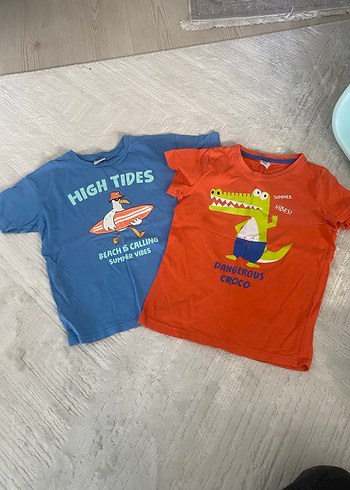 Renkli Baskılı Erkek Çocuk Kısa Kollu Tişört - Görsel 2