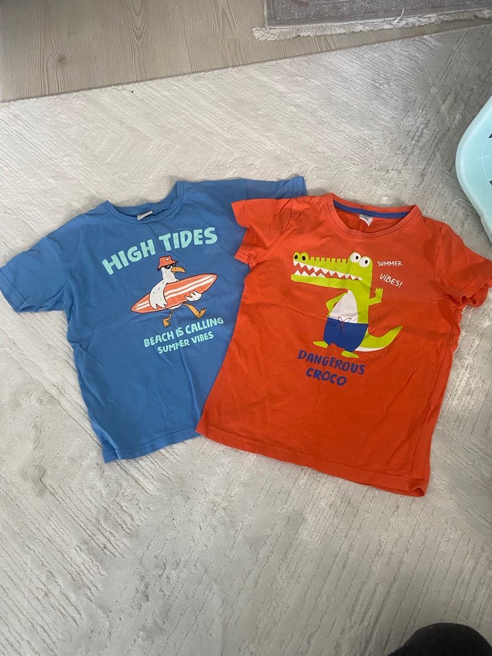 Renkli Baskılı Erkek Çocuk Kısa Kollu Tişört - Görsel 2