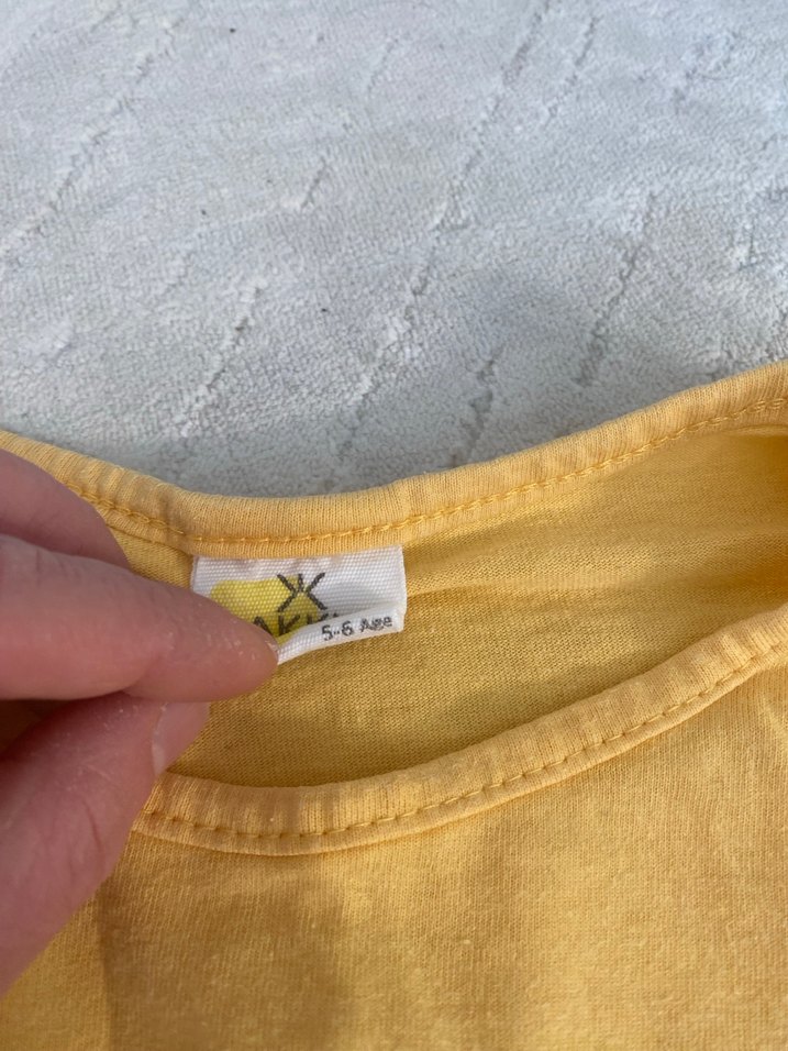 Kız Çocuk Sarı Baskılı Kısa Kollu Elbise - Görsel 2