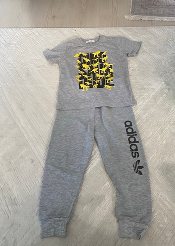 Gri Bebek Erkek Adidas Eşofman Takımı - Görsel 2