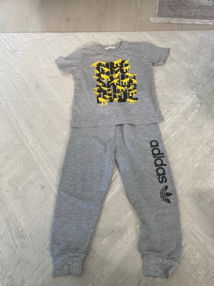 Gri Bebek Erkek Adidas Eşofman Takımı - Görsel 2