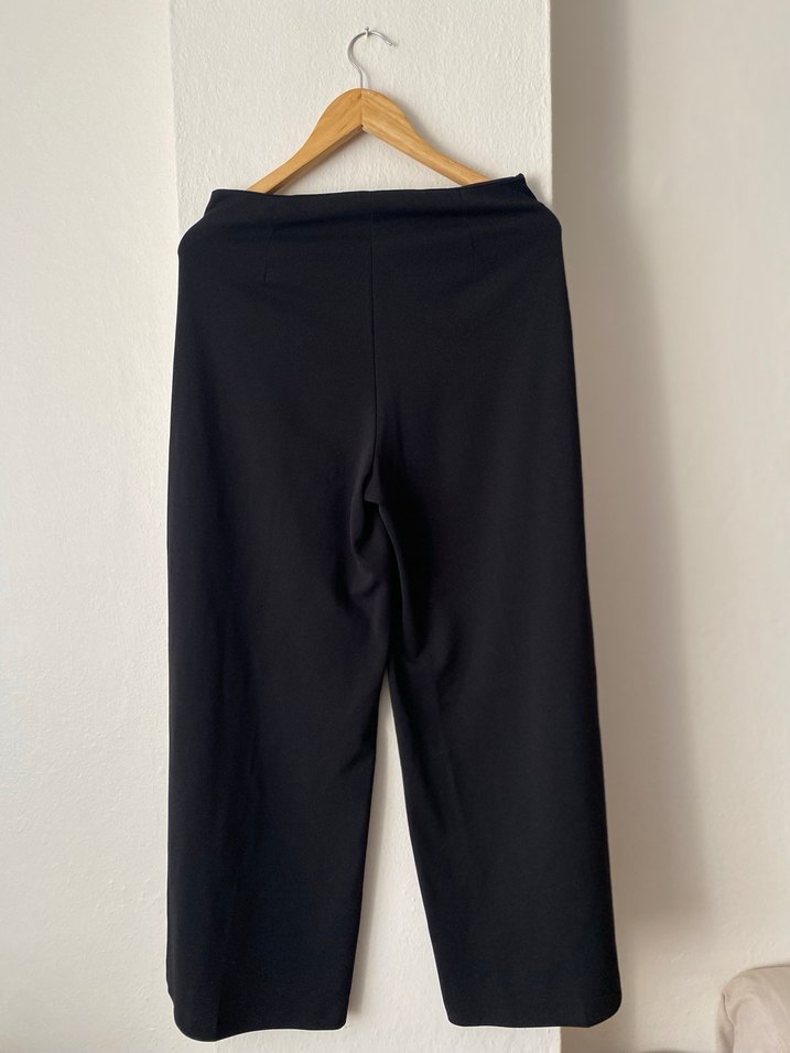 Siyah Salaş Kadın Kumaş Pantolon - Görsel 2