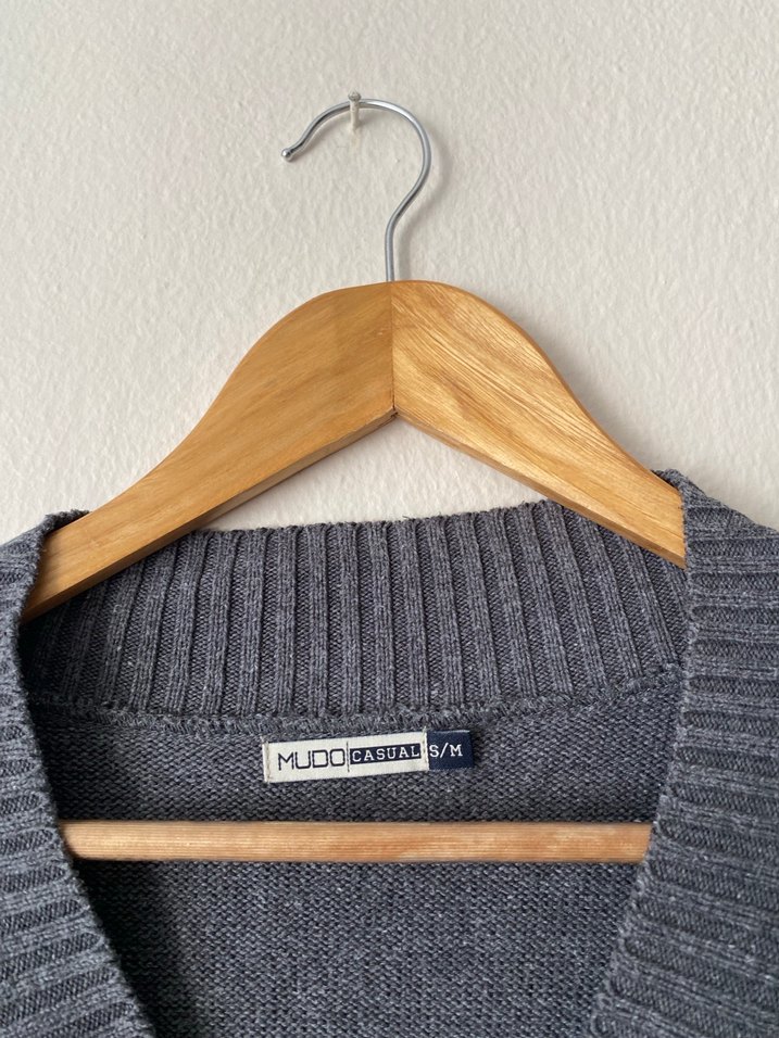 Gri Örgü Kadın Kısa Kollu Kazak - Görsel 3