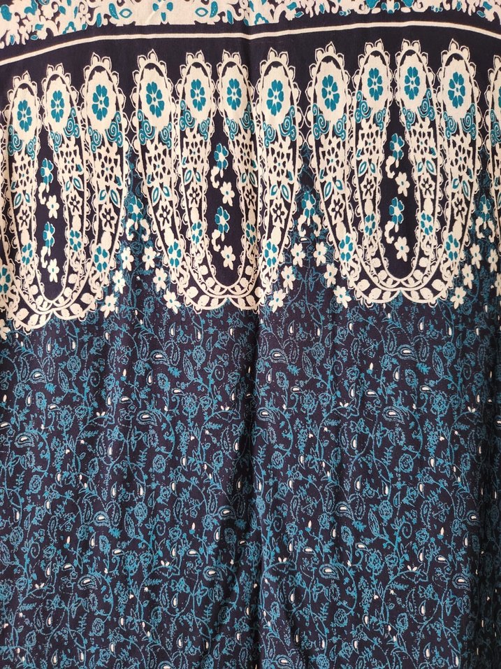 Çiçek Desenli Uzun Kollu Lacivert Tunik - Görsel 4