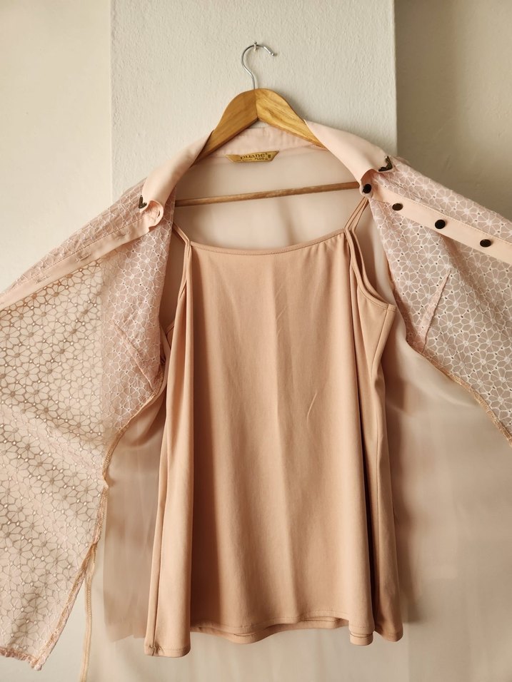 Pudra Pembesi İçi Atletli Gömlek - Görsel 3