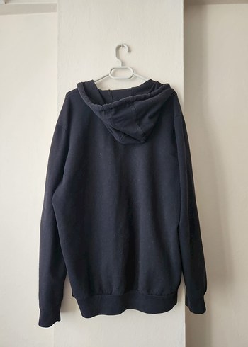 Erkek Siyah Fermuarlı Kapüşonlu Hırka - Görsel 2