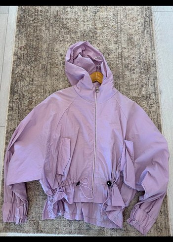 Lila Mini Kadın Yağmurluk - Görsel 3