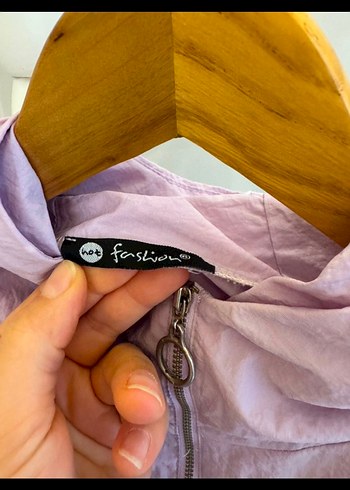 Lila Mini Kadın Yağmurluk - Görsel 4