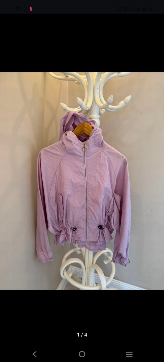 Lila Mini Kadın Yağmurluk - Görsel 2