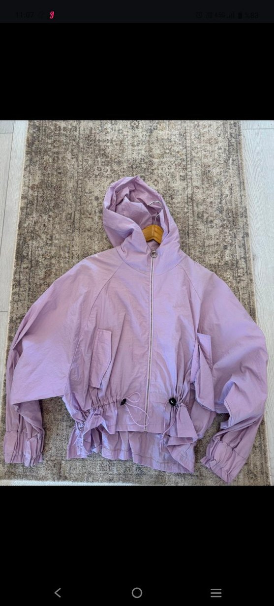 Lila Mini Kadın Yağmurluk - Görsel 3