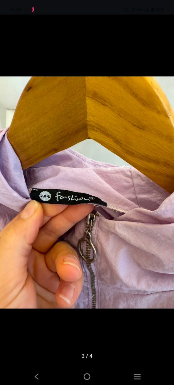 Lila Mini Kadın Yağmurluk - Görsel 4