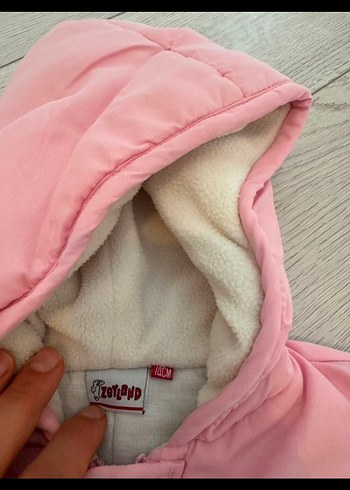 Kapüşonlu Pembe Bebek Tulumu - Görsel 4