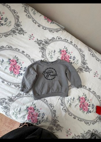 Gri Erkek Çocuk Sweatshirt Bisiklet Yaka - Görsel 3