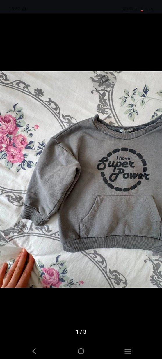 Gri Erkek Çocuk Sweatshirt Bisiklet Yaka - Görsel 2