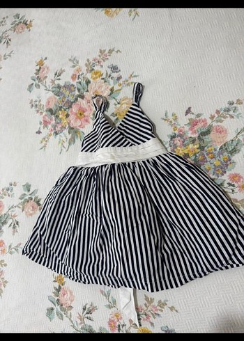 H&M Kız Çocuk Çizgili Fırfırlı Elbise
