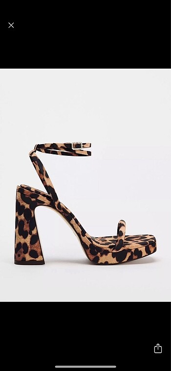 Zara leopar topuklu ayakkabi