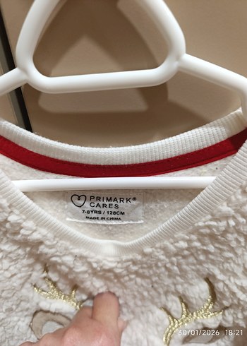 Beyaz Nakışlı Kız Çocuk Sweatshirt - Görsel 2