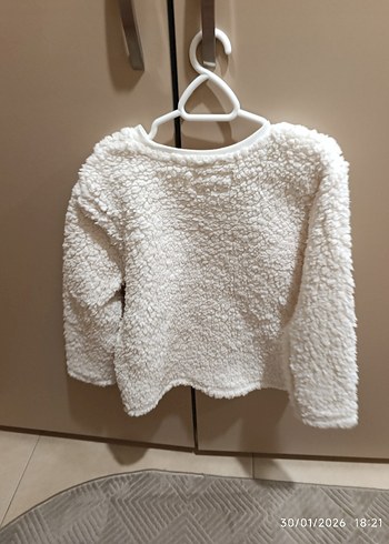 Beyaz Nakışlı Kız Çocuk Sweatshirt - Görsel 3