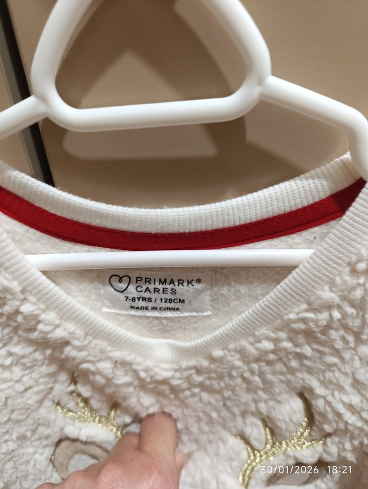 Beyaz Nakışlı Kız Çocuk Sweatshirt - Görsel 2