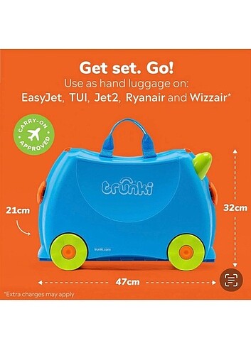 Trunki Çocuk Bavulu - Mavi Terrance/ yaş 3+ - Görsel 7