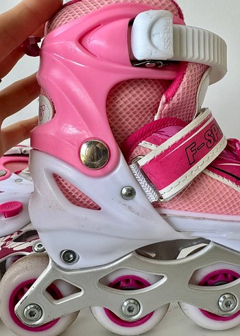 Çocuk Ayarlanabilir 2+2 Işıklı Metal Alıştırma Paten 30-33 - Görsel 3